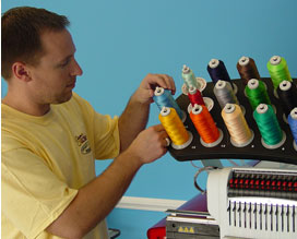 spools of embroidery thread